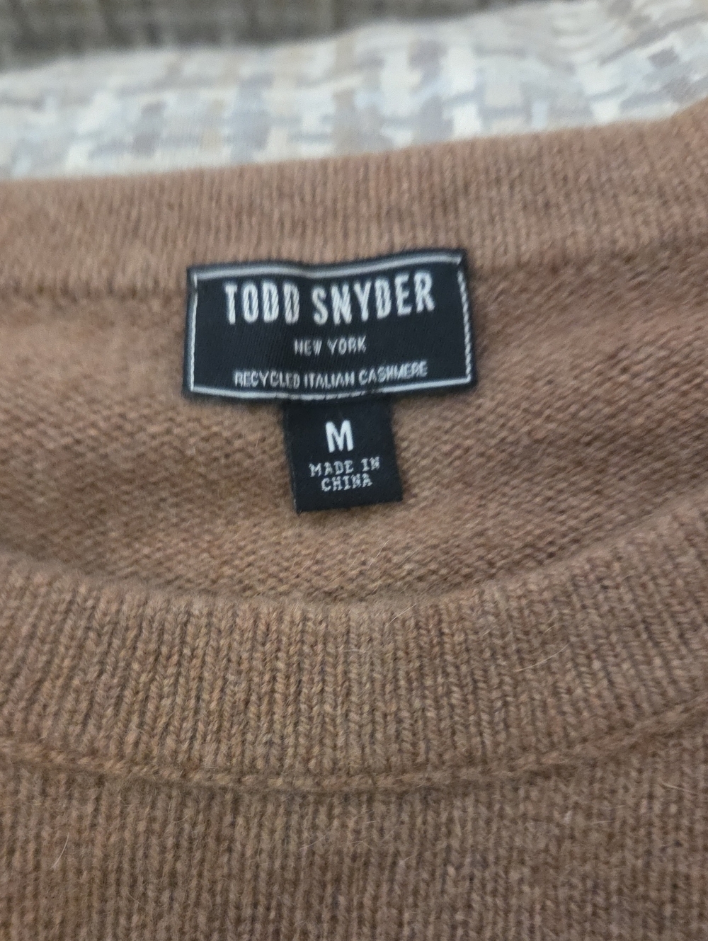Todd Snyder Brown Cashmere Crewneck Sweater